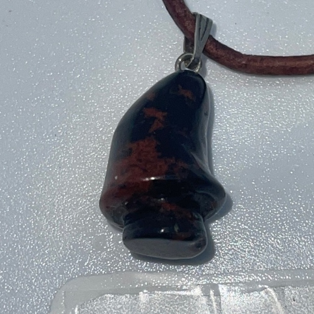 Mahogany Obsidian Mushroom Necklace